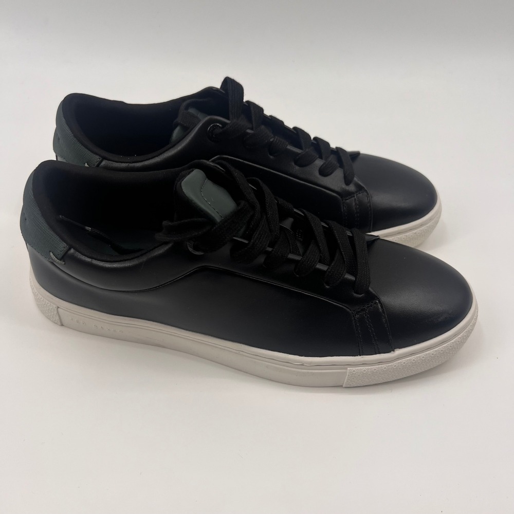 Ted Baker London Mens Black Leather Low Top Sneakers Size 8.5 1907790